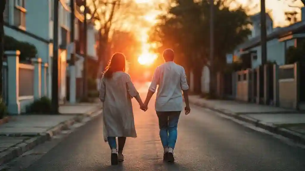 A couple communicating openly in a calm, warm setting — a symbol of emotional clarity.