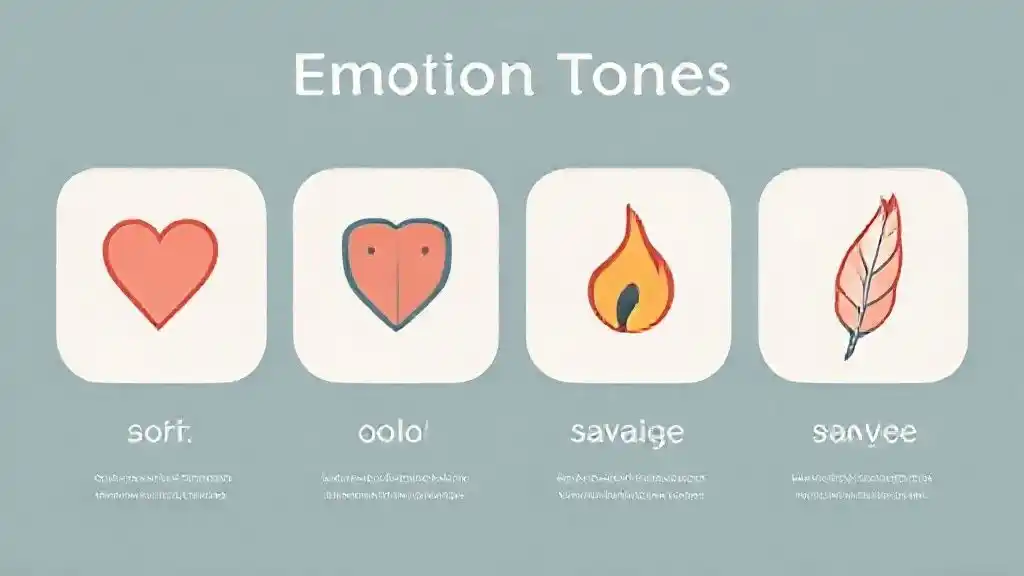 “Infographic showing different breakup message tones with icons.”