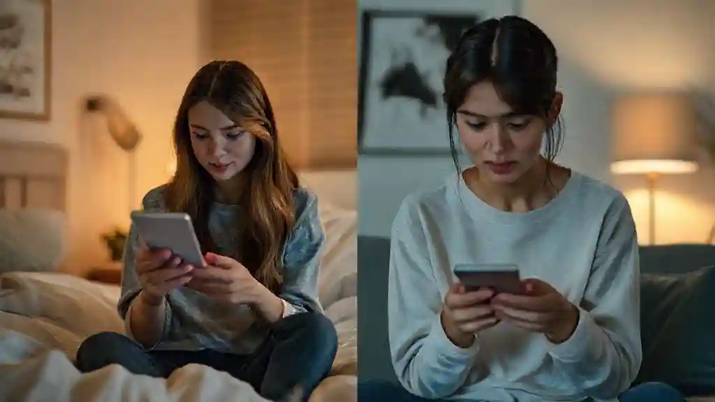 Friends teasing a shy girl who secretly likes someone.