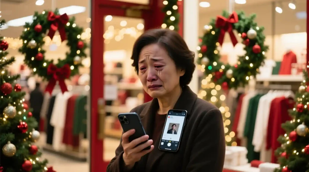 Person triggered by holiday music after a breakup before Christmas.