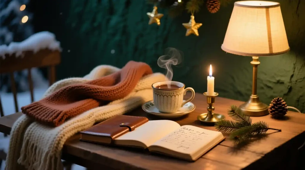 Comforting Christmas Eve setup for surviving a breakup.