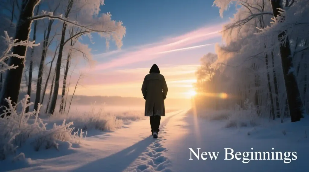 Person walking on a winter morning symbolizing healing after a Christmas breakup.